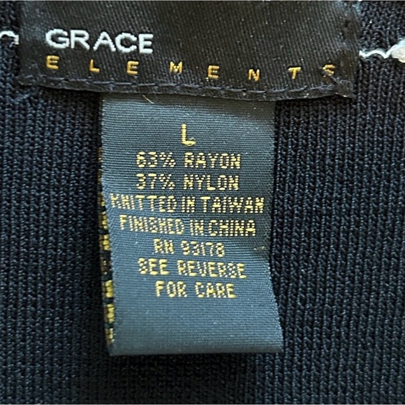 Grace Elements Black Knit Cardigan & Shell Set Contrast Stitching L - Picture 12 of 12